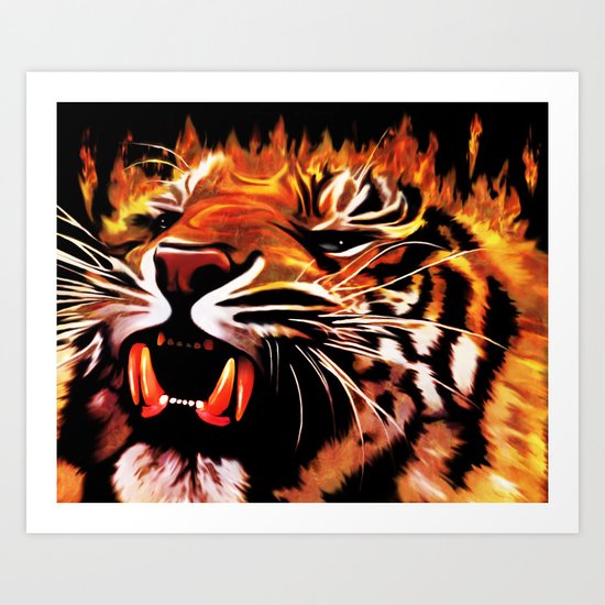 Fire Power Tiger Art Print