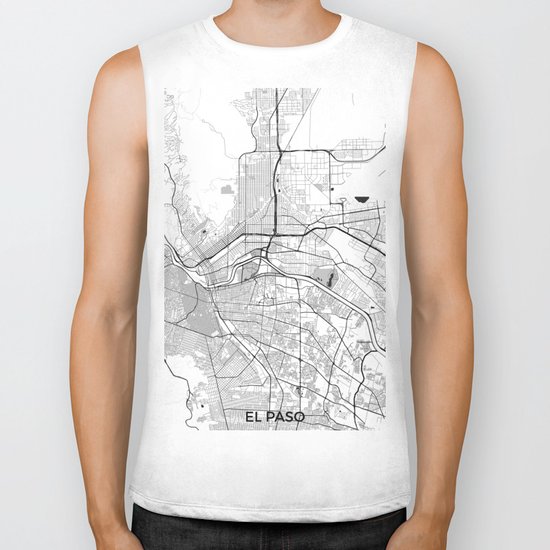 El Paso Map Gray Biker Tank