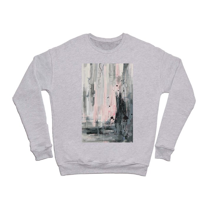 Soft Pink Abstract Crewneck Sweatshirt by Marie Eve Pharand