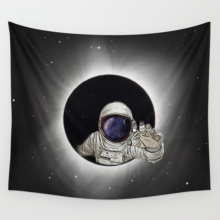 Black Hole Astronaut Wall Tapestry by Vin Zzep Society6