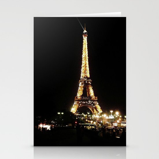 Eiffel Tower at Night Stationery Cards