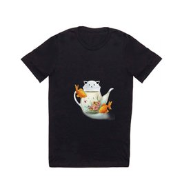 Flowering Tea in a Cat Teapot T Shirt