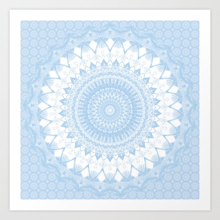 Baby Blue Boho Mandala Art Print By Kellydietrich Society6 It's about to classy in here. baby blue boho mandala art print by kellydietrich