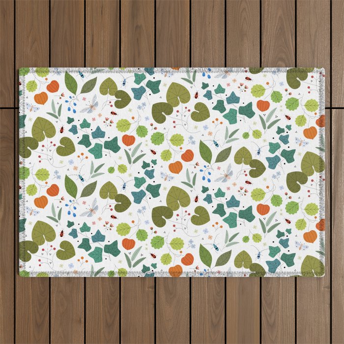 Firebug Forest white background Outdoor Rug