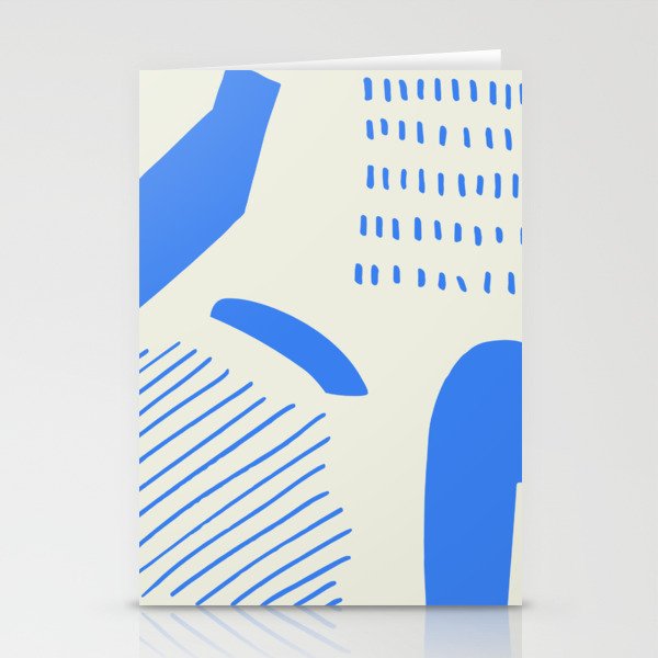 Geometric Minimalistic Blue Pattern Stationery Cards