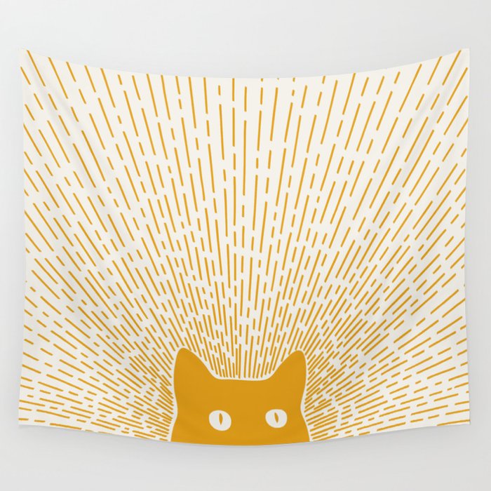 Cat Landscape 96: Good Meowning Wall Tapestry
