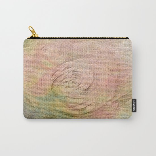 Timeless Vintage Pressed Pastel Rose Carry-All Pouch