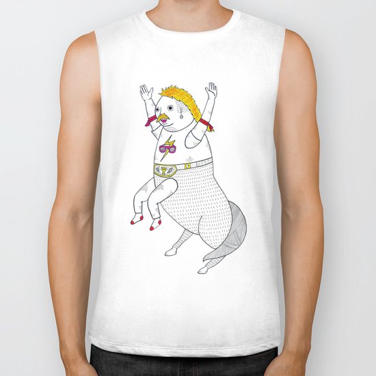 On the unusually popular full man half centaur Intercontinental champ. Biker Tank