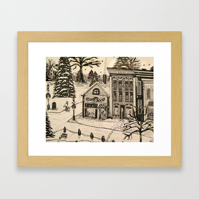 Winter on the Square Framed Art Print