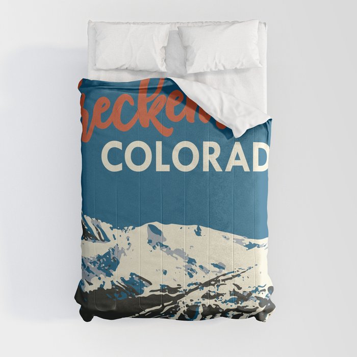 Blue Breckenridge Vintage Ski Poster Comforter