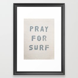 Pray For Surf (Linen) Framed Art Print