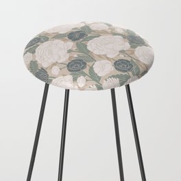 Spring Garden on Taupe Counter Stool