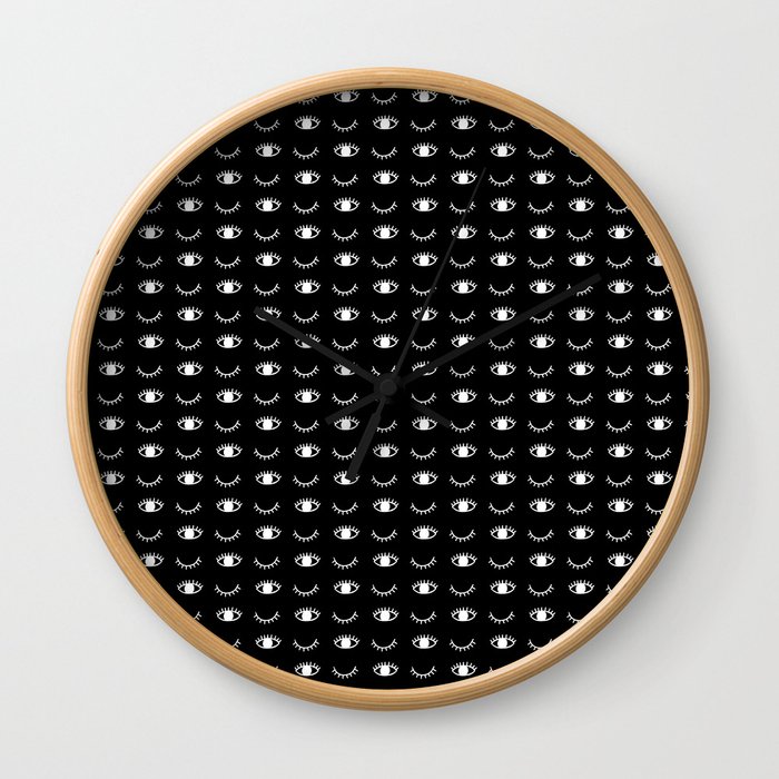 Wink or sleepy eyes and eyelashes Wall Clock