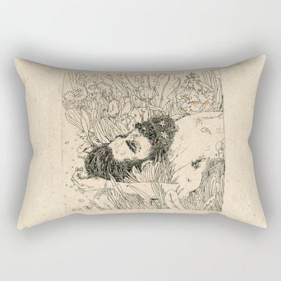 Drowning in foxdowns. Rectangular Pillow