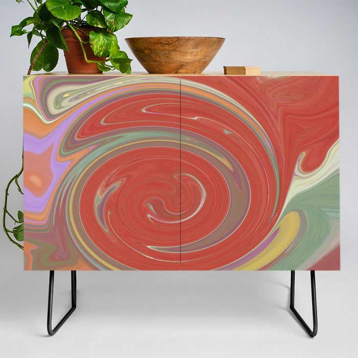 Red marble Credenza