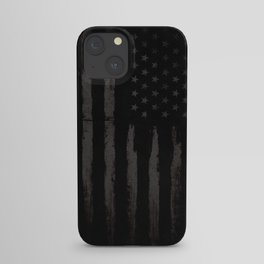 Black American flag iPhone Case