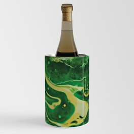 Green Mountain Stream - Forest Scene Abstract Art Wine Chiller