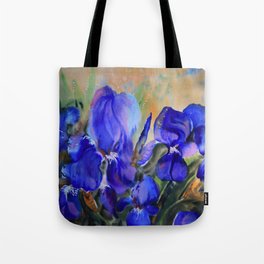 Blue Watercolor Flowers Tote Bag