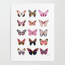 Pink Butterflies Poster