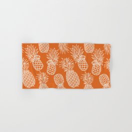 Fresh Pineapples Orange & White Hand & Bath Towel