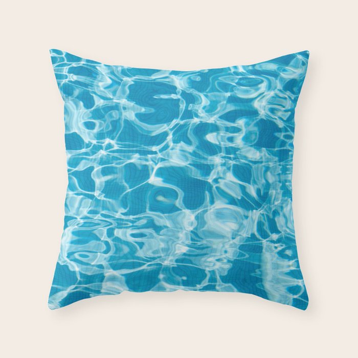 Geometric Pool Me Retro Pool Throw Pillow by Walk on Water Society6