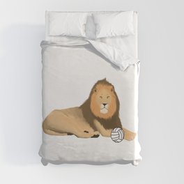 Lion Volleyball Duvet Cover