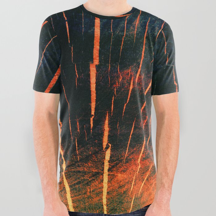 black and orange timber heartwood All Over Graphic Tee