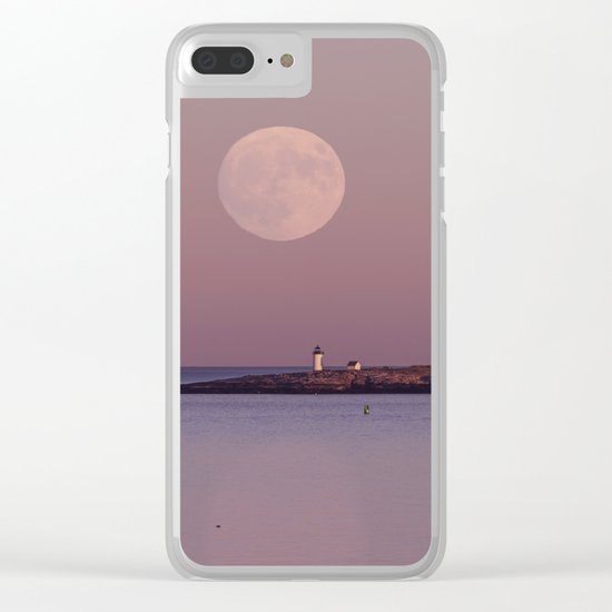 Lighthouse Moonrise Clear iPhone Case