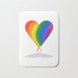 A Strong Heart: Pride version Bath Mat | Heart, Marriage, Relationship, Hearts, Loving, Love, Pride, Lgbtq, Painting, Rainbow 