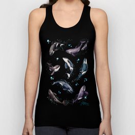 "Orca Pod in Watercolor" by Amber Marine, Killer Whale Art, © 2019 Tank Top