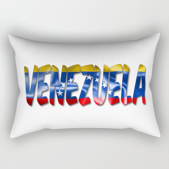 Venezuela Word With Flag Texture Rectangular Pillow
