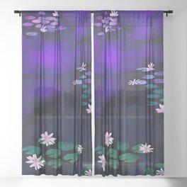 Water Lilies Sheer Curtain