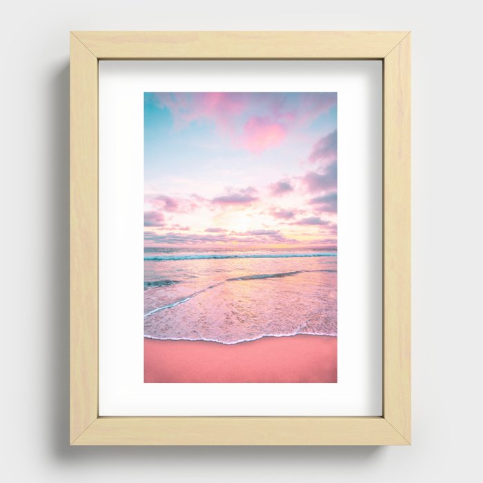 Pastel Sunset - California Beach Life Recessed Framed Print