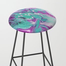 Colorful Watercolor Space Marble Bar Stool