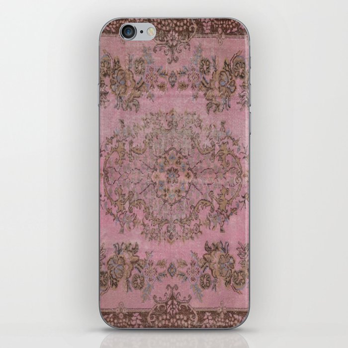 pink oriental vintage carpet iPhone Skin
