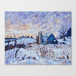 Snowy Evening at Webster Township Canvas Print