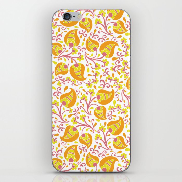 Bright colored floral design iPhone Skin