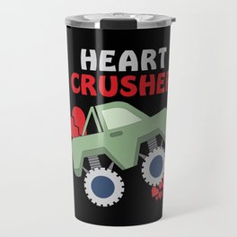 Heart Crush Crusher Truck Hearts Valentines Day Travel Mug