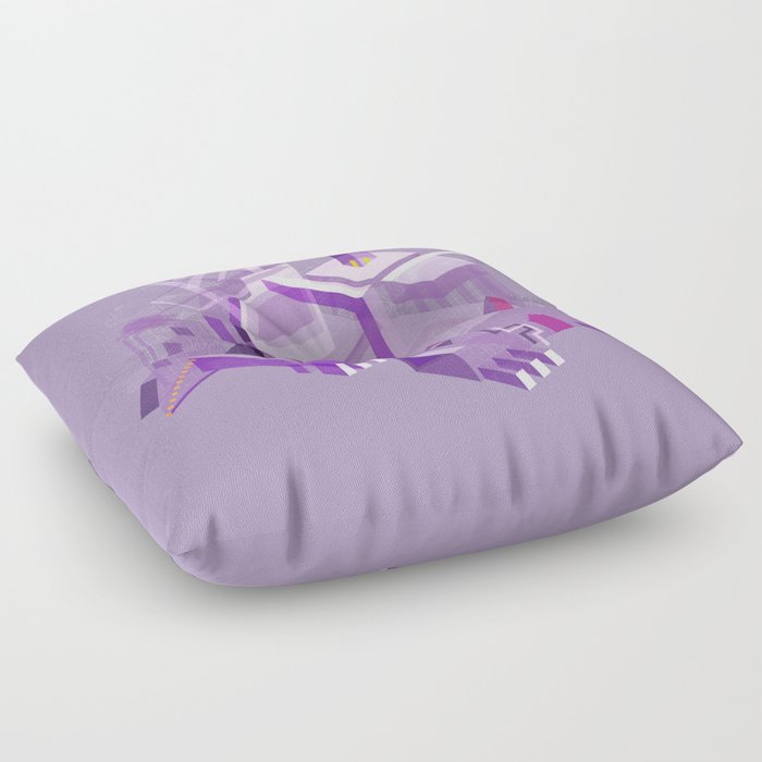 Den of the Headless Lion in Purple and Lavender Floor Pillow