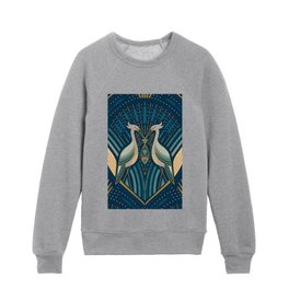 Art Deco Herons - Blue Kids Crewneck