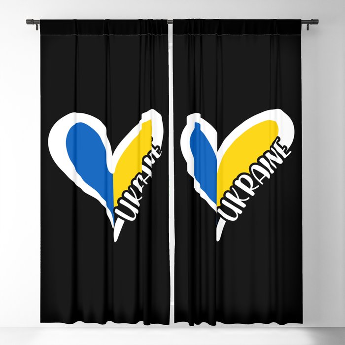 Love Ukraine Heart Blackout Curtain