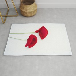 Two Red Poppies Rug