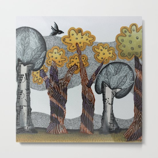 Autumnal Grove Metal Print