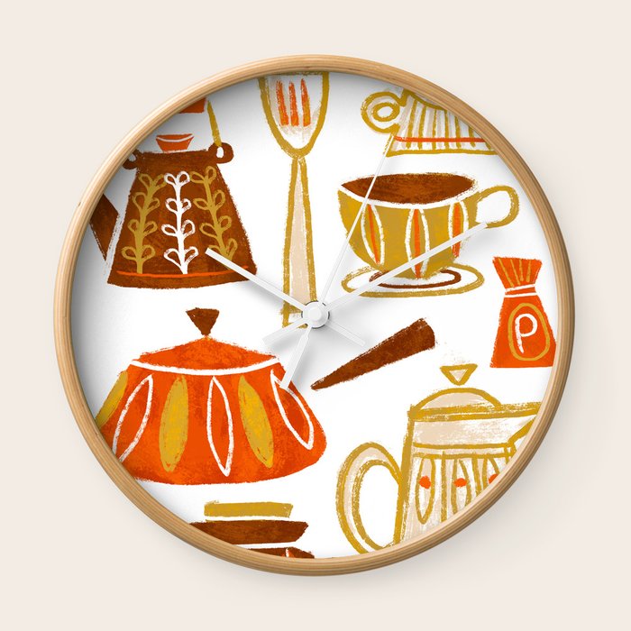Mid Century Modern Kitchen Wall Clock by Van Huynh Society6
