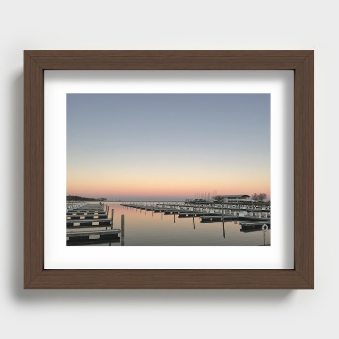 Lake Michigan at Sunset Recessed Framed Print