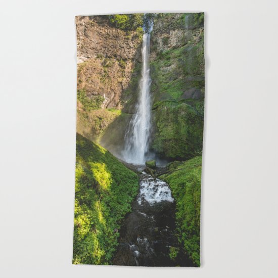 Multnomah Falls Oregon Beach Towel