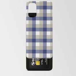 Gingham Plaid Pattern (navy blue/tan/white) Android Card Case