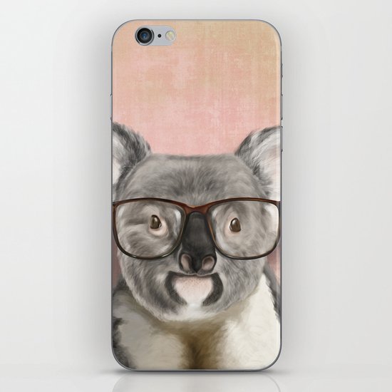 Funny koala with glasses iPhone & iPod Skin