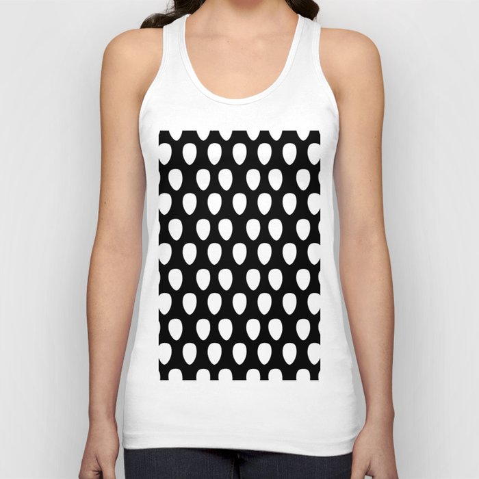 Black and White Strawberry Seeds Pattern Design Tank Top