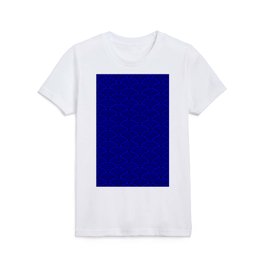 Japanese Waves (Blue & Black Pattern) Kids T Shirt
